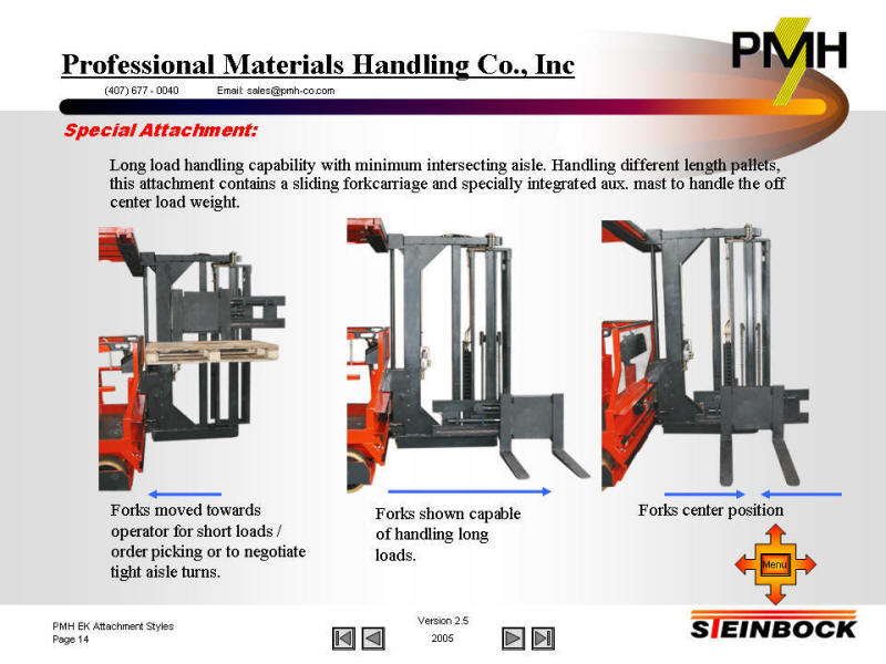 Double deep light load handling on narrow aisle forklift